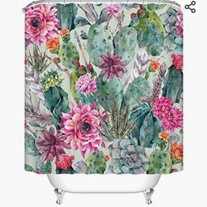 *Sold Mercari* cactus and succulent shower curtain